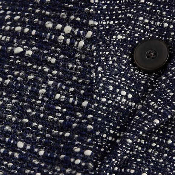 Double Breasted Boucle Blazer (Color: Navy) - Picture 5 of 11